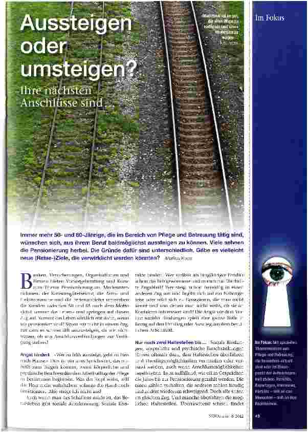 Vorschauseite 1: Aussteigen oder umsteigen?