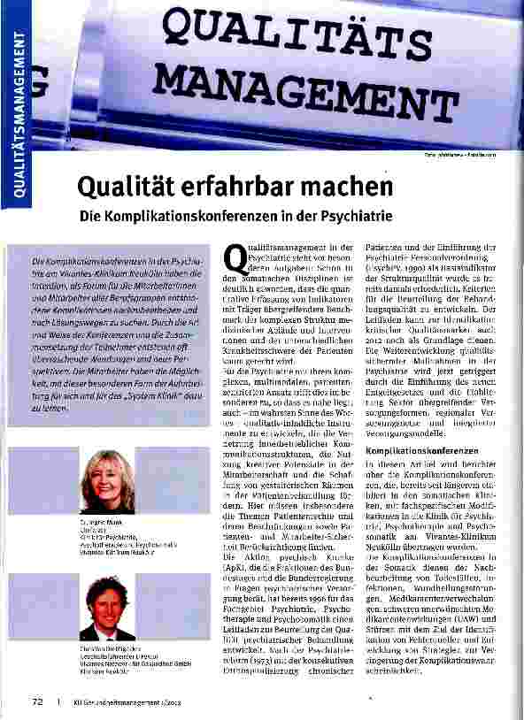 Vorschauseite 1: Qualität erfahrbar machen