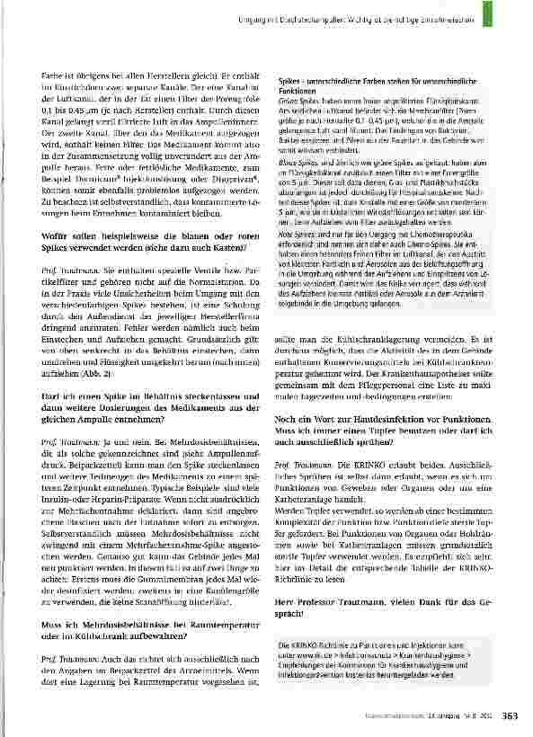 Vorschauseite 3: Umgang mit Durchstechampullen: Wichtig ist die richtige Entnahmetechnik