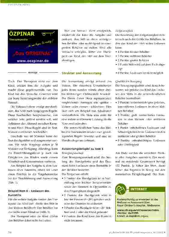 Vorschauseite 3: Das Melbourne Assessment of Unilateral Upper Limb Function