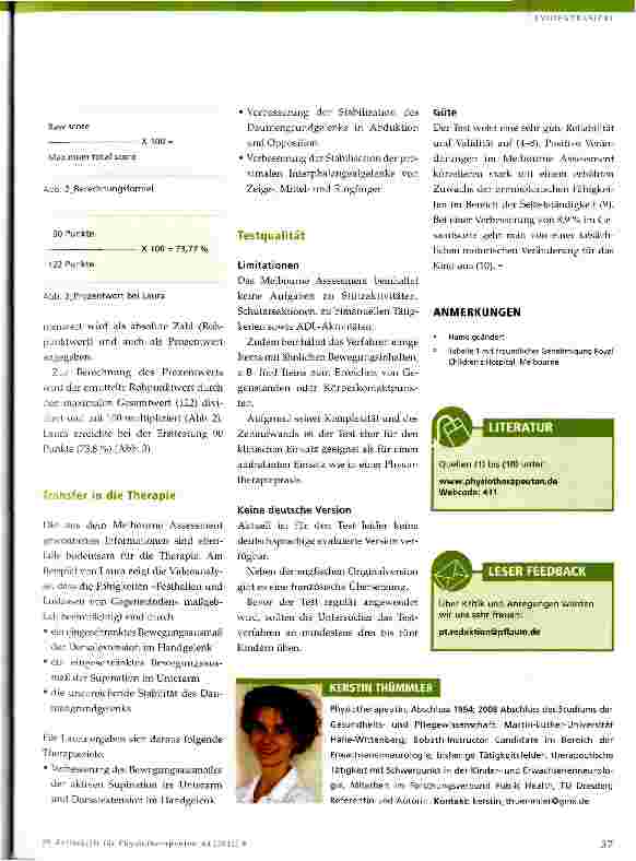 Vorschauseite 4: Das Melbourne Assessment of Unilateral Upper Limb Function