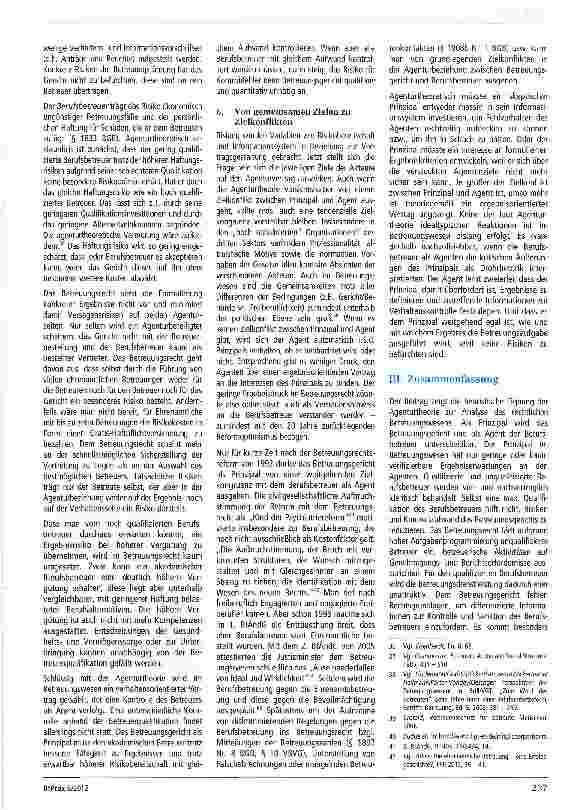 Vorschauseite 6: Ohne Ziel ist auch der Weg egal: Betreuungsgericht und Berufsbetreuer im Lichte der Agenturtheorie