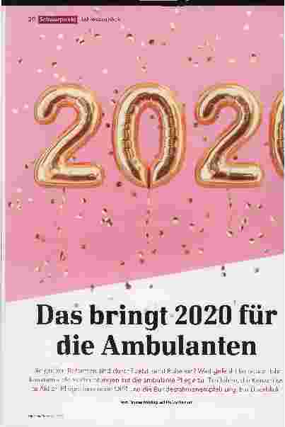 Vorschauseite 1: Das bringt 2020 für die Ambulanten