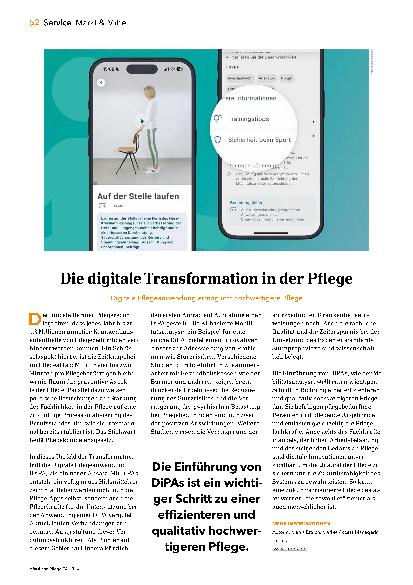 Vorschauseite 1: Die digitale Transformation in der Pflege