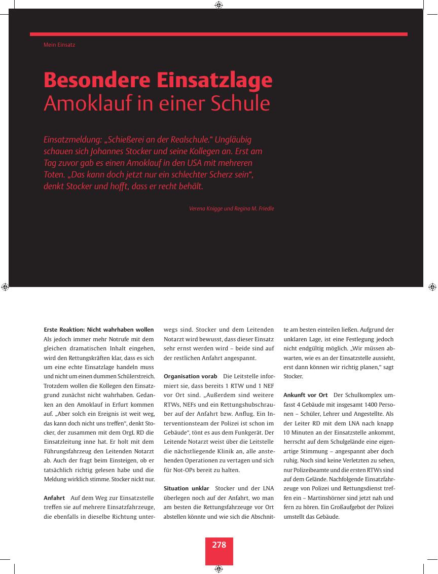 Vorschauseite 1: Besondere Einsatzlage ? Amoklauf in einer Schule