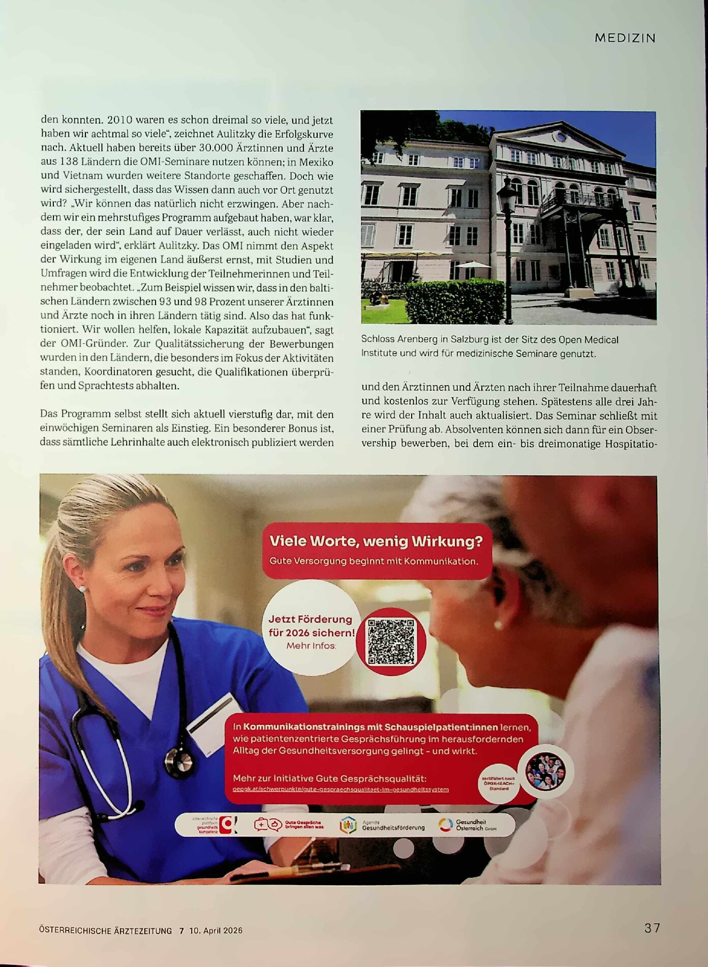 Vorschauseite 2: Open Medical Institute. Damit das Wissen vor Ort bleibt