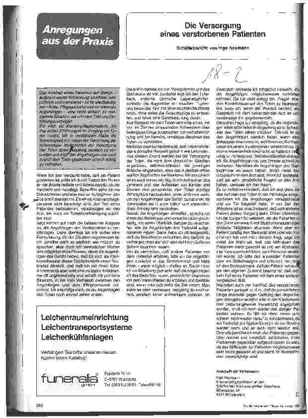 Vorschauseite 1: Die Versorgung eines verstorbenen Patienten