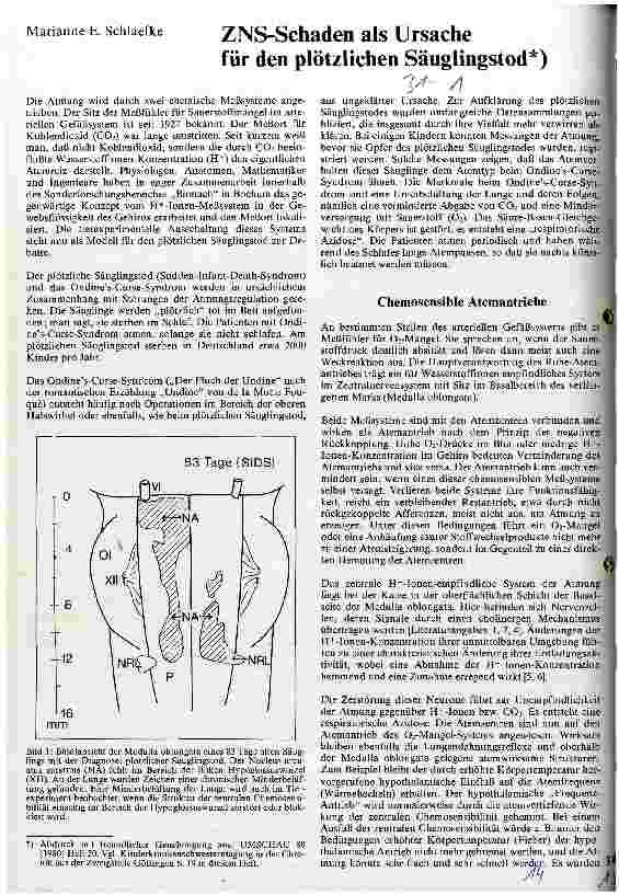 Vorschauseite 1: ZNS-Schaden als Ursache für den plötzlichen Säuglingstod