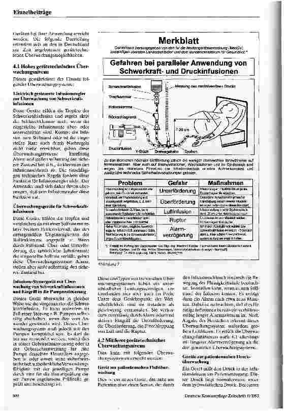 Vorschauseite 4: Parallelinfusionen Hinweise zur Anwendung