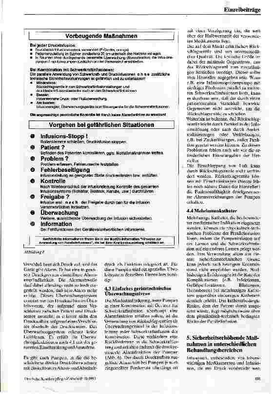 Vorschauseite 5: Parallelinfusionen Hinweise zur Anwendung