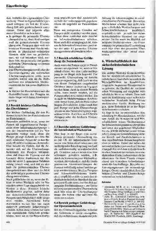 Vorschauseite 6: Parallelinfusionen Hinweise zur Anwendung