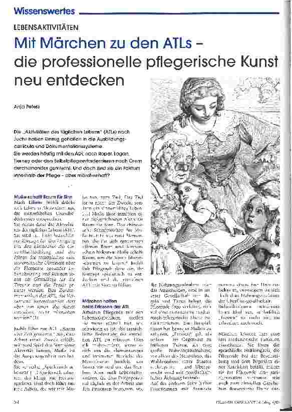 Vorschauseite 1: Mit Märchen zu den ATLs - die professionelle pflegerische Kunst neu entdecken