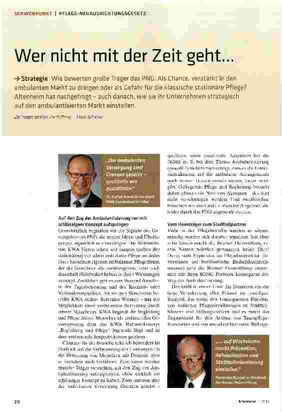 Vorschauseite 1: Wer nicht mit der Zeit geht. ..