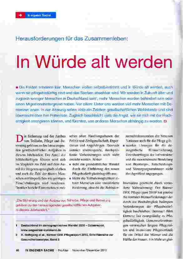 Vorschauseite 1: In Würde alt werden
