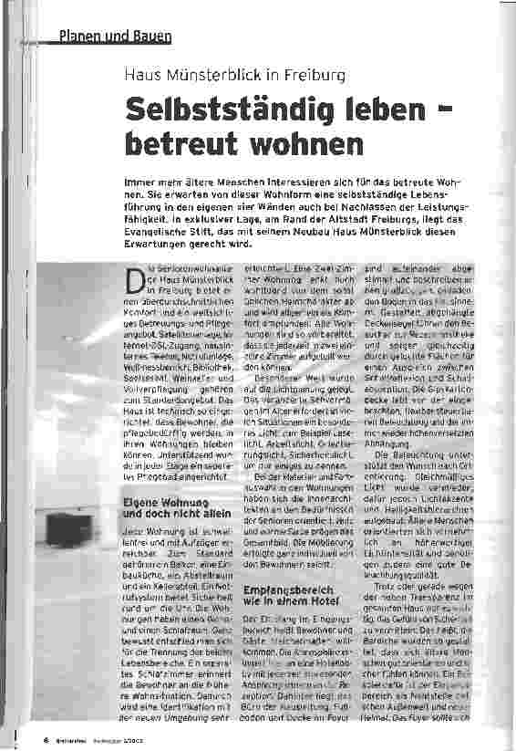 Vorschauseite 1: Selbstständig leben - betreut wohnen