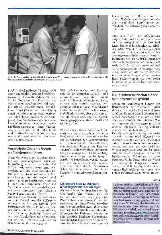 Vorschauseite 2: Dem Informationsbedarf muss begegnet werden Sicherung der Häuslichen Pflege nach Apoplex