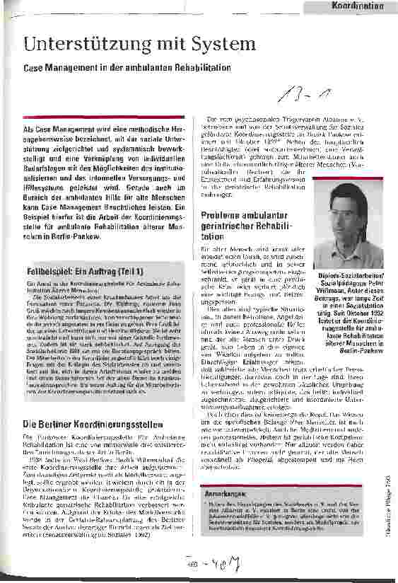 Vorschauseite 1: Unterstützung mit System Case Management in der ambulanten Rehabilitation