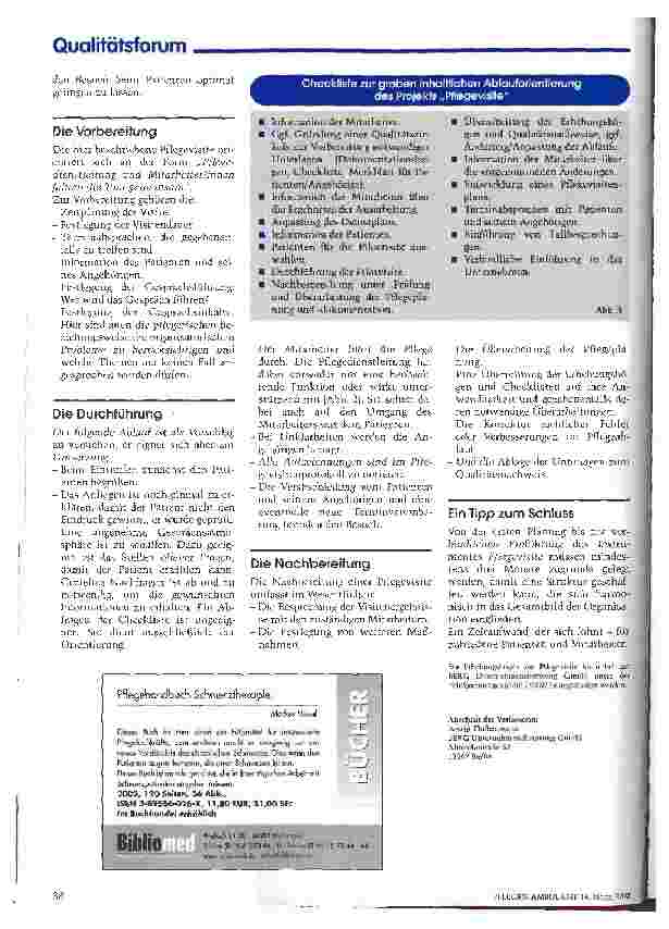 Vorschauseite 3: Pflegevisiten nutzen allen Beteiligten Teil 2: Projektmanagement