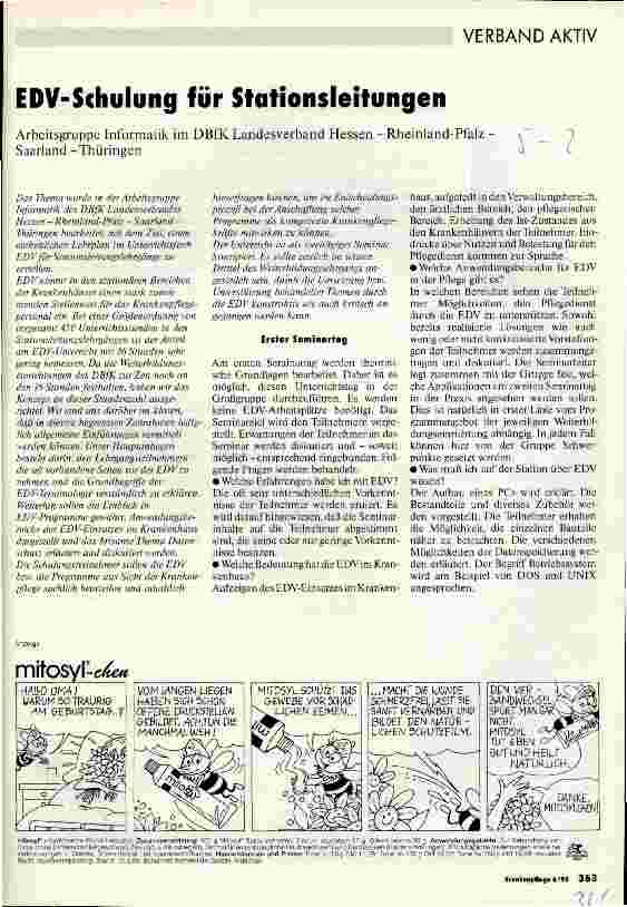 Vorschauseite 1: EDV-Schulung für Stationsleitungen Arbeitsgruppe Informatik im DBfK Landesverband Hessen-RhPfalz,Saar,Th.