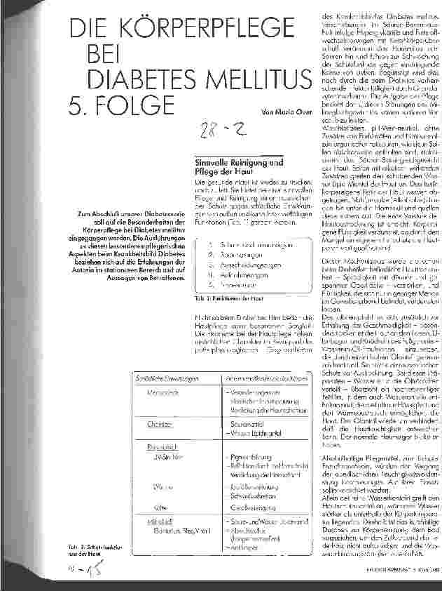 Vorschauseite 1: Die Körperpflege bei Diabetes mellitus 5.Folge