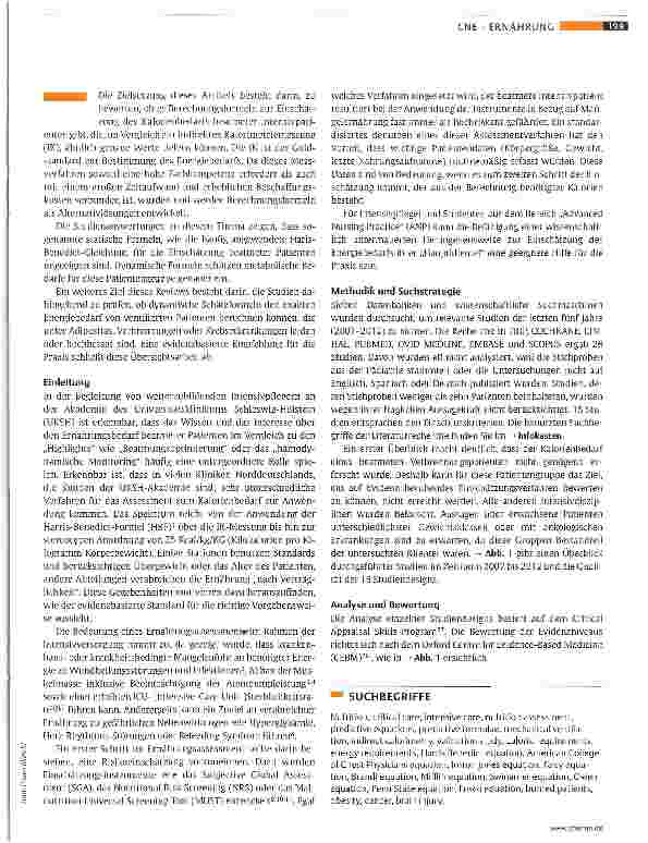 Vorschauseite 2: Einschätzung des Energiebedarfs beim beatmeten Intensivpatienten