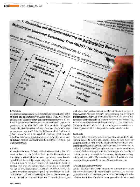 Vorschauseite 5: Einschätzung des Energiebedarfs beim beatmeten Intensivpatienten