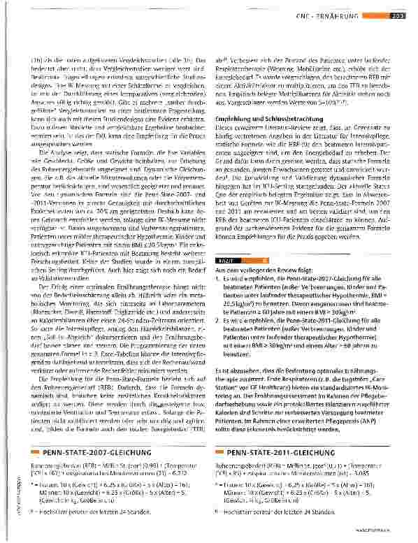 Vorschauseite 6: Einschätzung des Energiebedarfs beim beatmeten Intensivpatienten