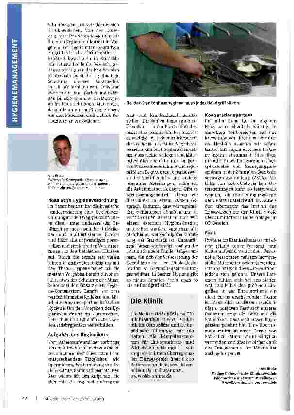 Vorschauseite 2: In Sachen Hygiene gibt es nichts Banales