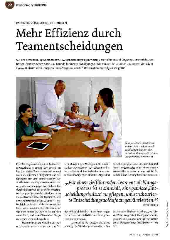 Vorschauseite 1: Mehr Effizienz durch Teamentscheidungen