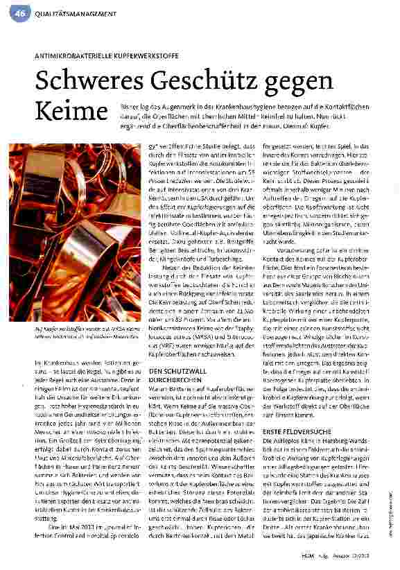 Vorschauseite 1: Schweres Geschütz gegen Keime