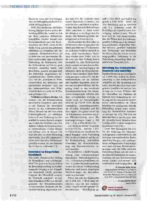 Vorschauseite 3: Beweislasten im Aizthaftungsprozess