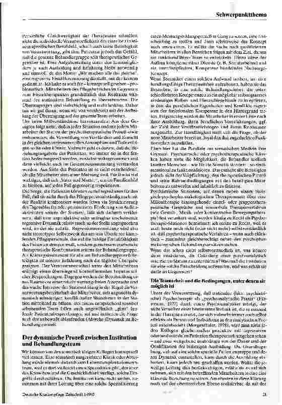 Vorschauseite 3: Möglichkeiten und Grenzen der Teamidentität in einer Depressionsstation