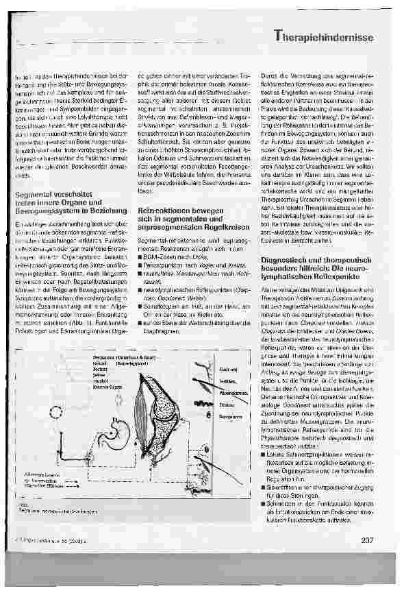 Vorschauseite 2: Therapiehindernisse und Lösungsstrategien bei der Behandlung des Stütz-und Bewegungssystems Teil II: Der segmental-reflektorische Komplex unter besonderer Berücksichtigung der neu…