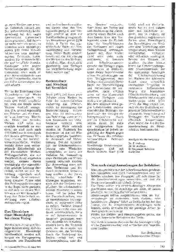 Vorschauseite 2: Urheberund Verlagsrecht Wissenswertes im Zusammenhang mit Veröffentlichungen einer Zeitschrift