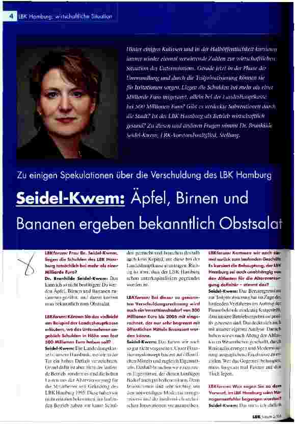 Vorschauseite 1: Seidel-Kwem: Äpfel, Birnen und Bananen ergeben bekanntlich Obstsalat