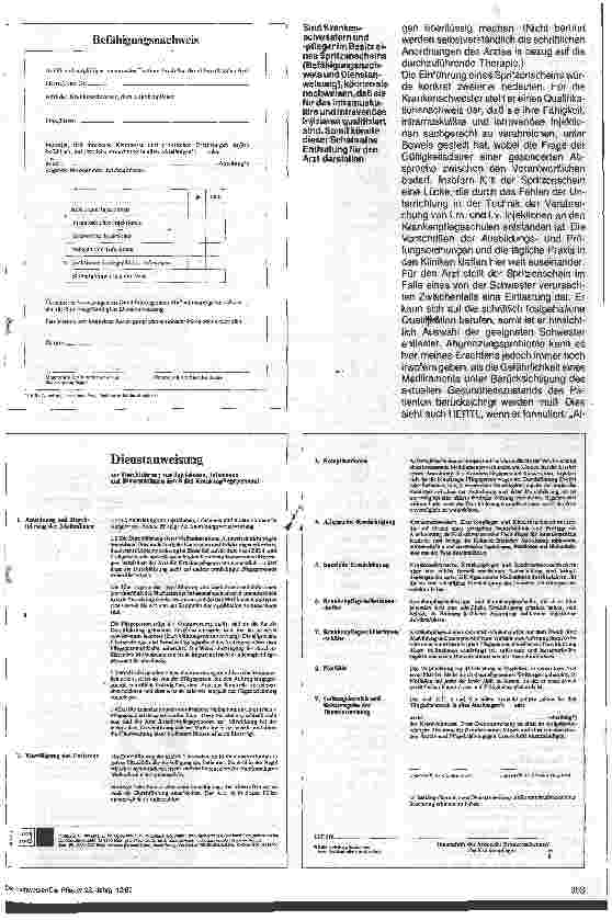 Vorschauseite 3: i. v. -Injektionen durch das Krankenpflegepersonal - erlaubt oder verboten?