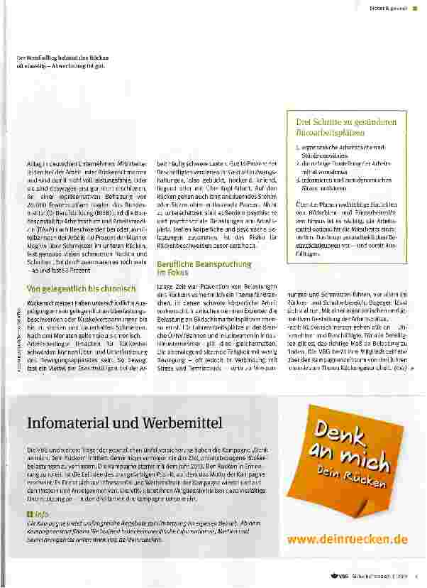 Vorschauseite 2: „Denk an mich. Dein Rücken
