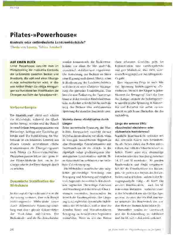 Vorschauseite 1: Pilates-»Powerhouse«