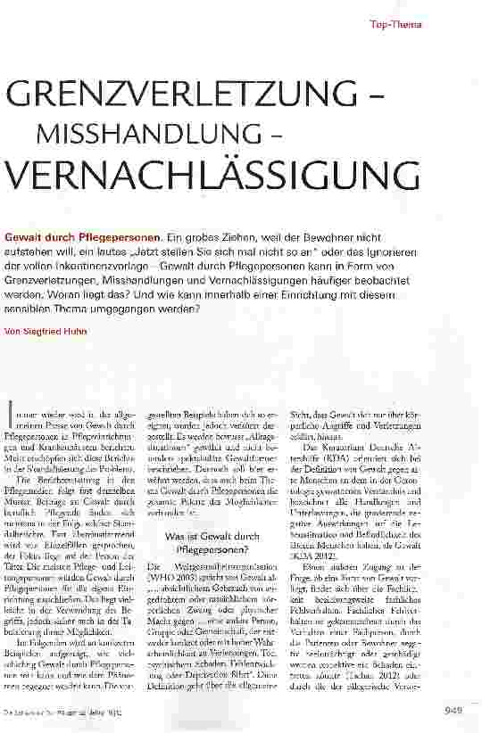 Vorschauseite 2: GRENZVERLETZUNG - MISSHANDLUNG- VERNACHLÄSSIGUNG