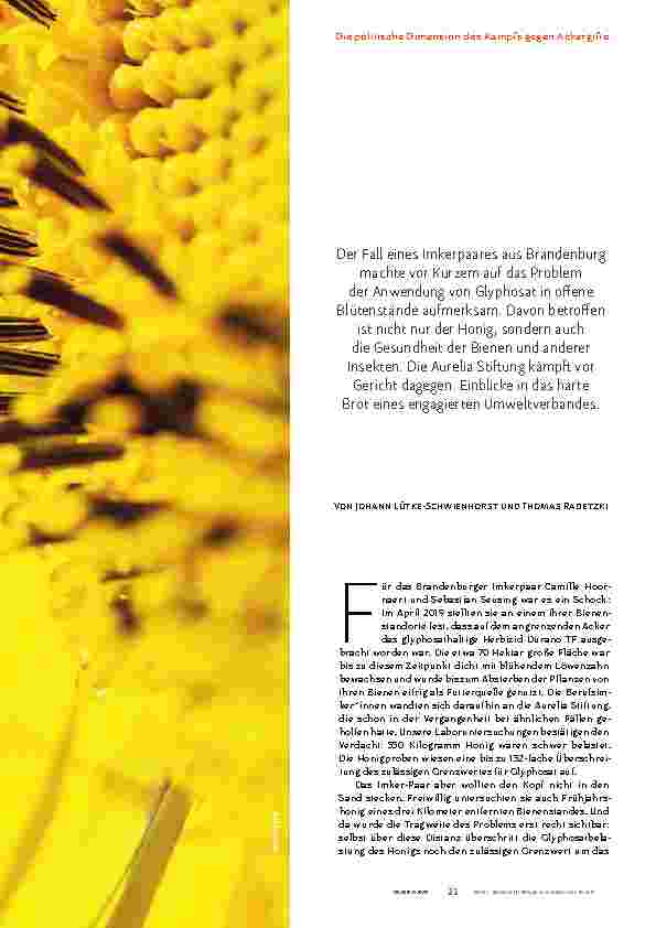 Vorschauseite 2: Bienen als Gradmesser einer lebensfreundlichen Landwirtschaft