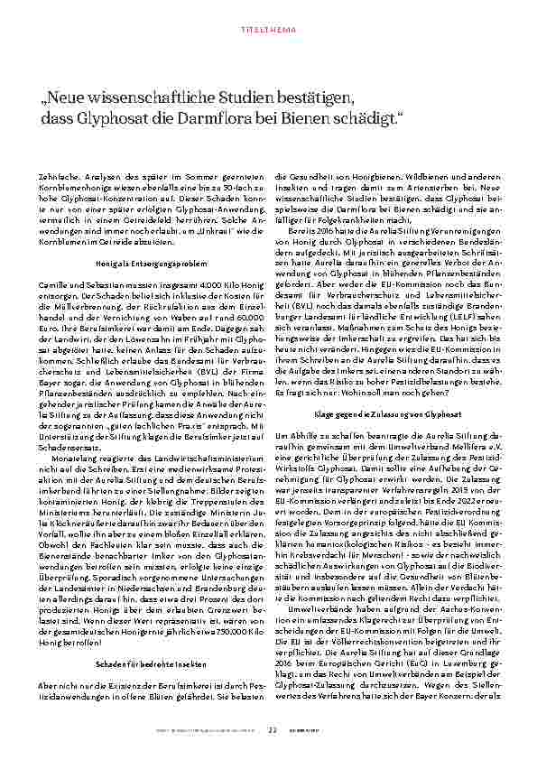 Vorschauseite 3: Bienen als Gradmesser einer lebensfreundlichen Landwirtschaft