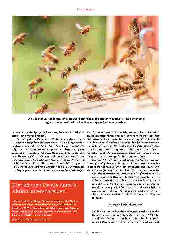 Vorschauseite 5: Bienen als Gradmesser einer lebensfreundlichen Landwirtschaft