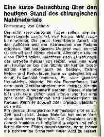Vorschauseite 2: Eine kurze Betrachtung über den heutigen Stand des chirurgischen Nahtmaterials