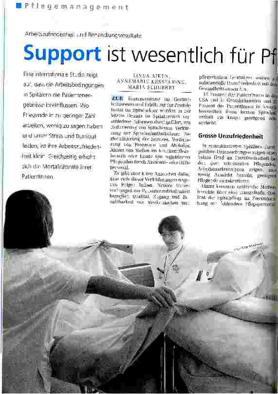 Vorschauseite 1: Support ist wesentlich für Pflegequalität