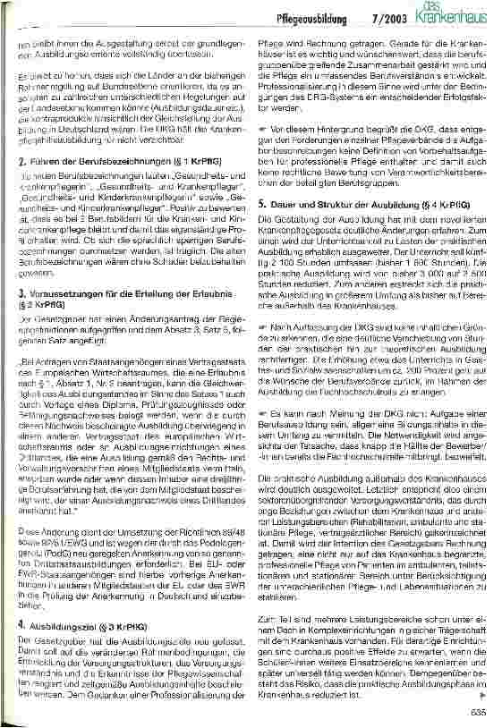 Vorschauseite 2: Die Novellierung des Krankenpflegegesetzes