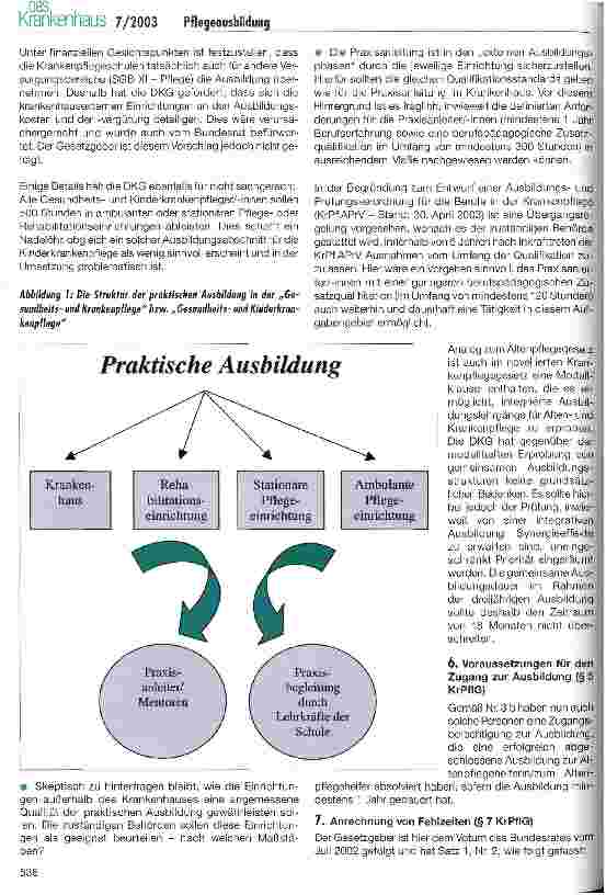 Vorschauseite 3: Die Novellierung des Krankenpflegegesetzes