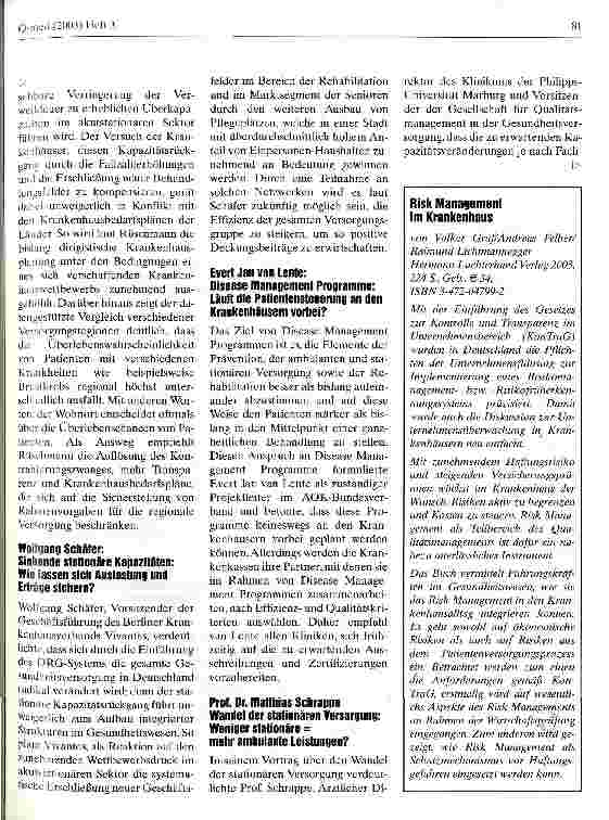 Vorschauseite 2: Reduktion stationärer Kapazitäten Überleben im Wettbewerb um Patienten