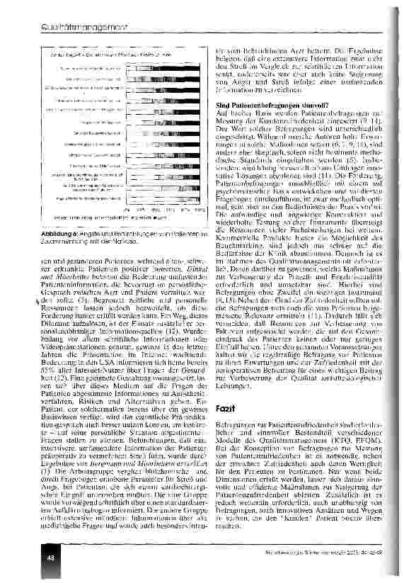 Vorschauseite 6: Erwartungen und Wünsche anästhesiologischer Patienten Welche Faktoren tragen zur Zufriedenheit bei?