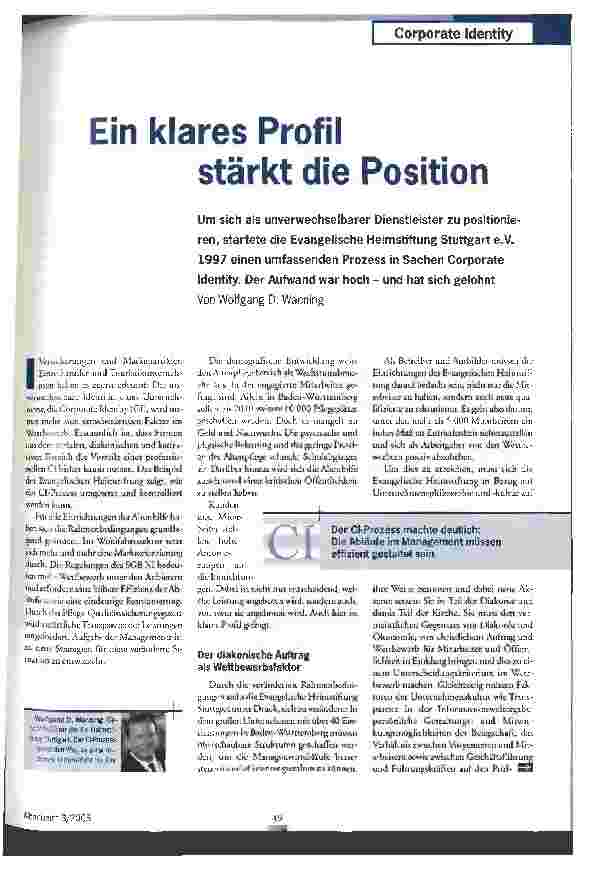 Vorschauseite 1: Ein klares Profil stärkt die Position