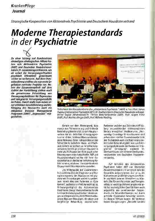 Vorschauseite 1: Moderne Therapiestandards in der Psychiatrie